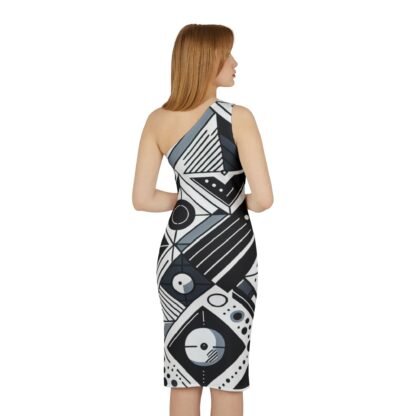 ARVVE Motion-Modern Abstract Design-One-Shoulder Dress - Image 2