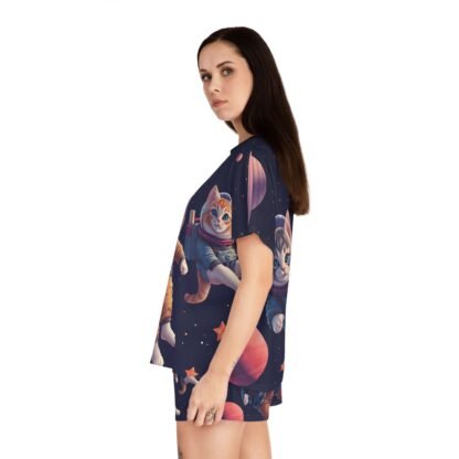 ARVVE Motion Cosmic Cat Women's Short Pajama Set - Comfy - Image 3