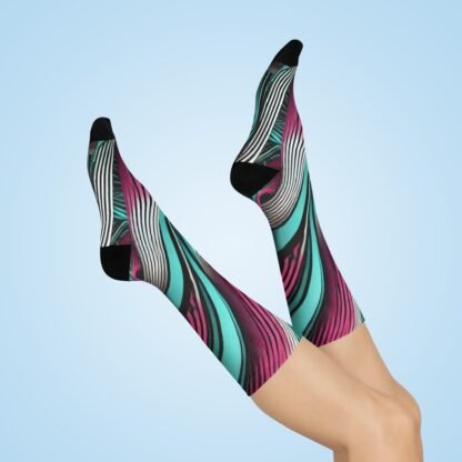 ARVVE Motion Colorful Striped Cushioned Crew Socks - Image 3