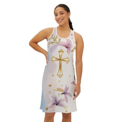ARVVE Motion Women's Racerback Dress Floral Cross - Elegant