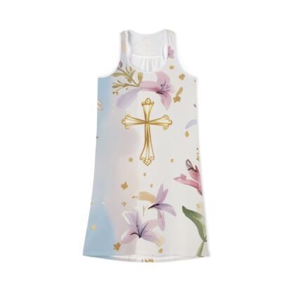 ARVVE Motion Women's Racerback Dress Floral Cross - Elegant - Image 5