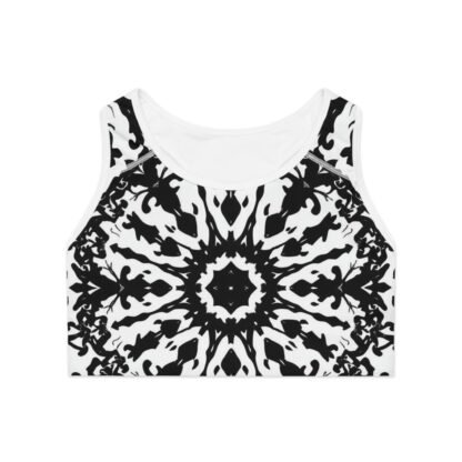 Women's Sports Bra - Stylish Black and White