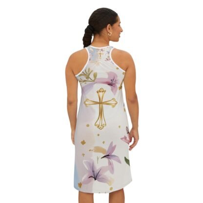 ARVVE Motion Women's Racerback Dress Floral Cross - Elegant - Image 2